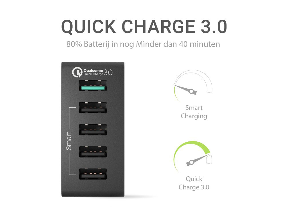 Oplader 5xUSB Quick Charge 3.0 thumbnail 2