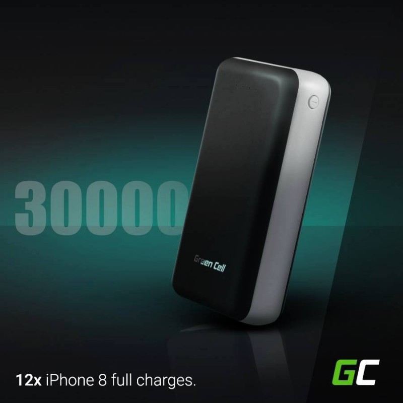 Power Bank 30000 mAh Qualcomm Quick Charge 3.0 zwart