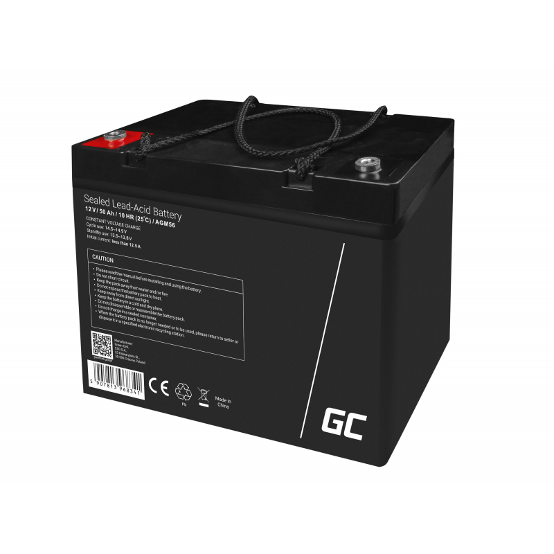 AGM VRLA 12V 50Ah Onderhoudsvrije accu voor scooter camper camper Trolley maaier thumbnail 5