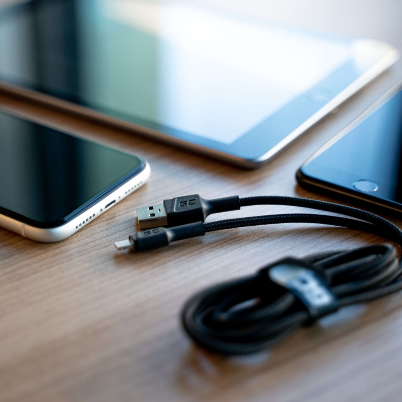 Kabel GC Ray USB-A - Lightning wit LED 120cm Met support voor Apple 2.4A  fast charging thumbnail 6