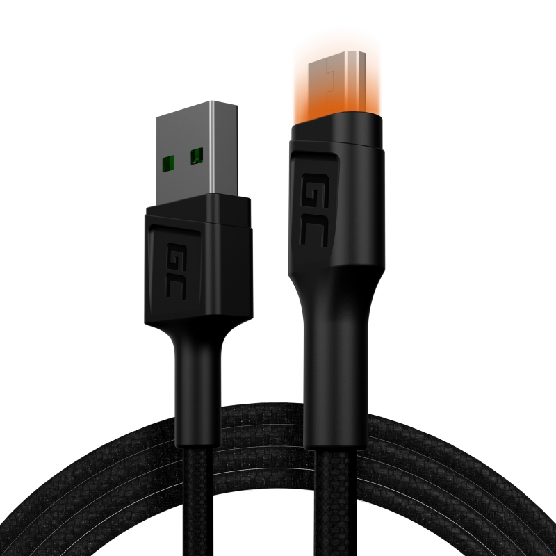 Kabel GC Ray USB-A - microUSB Geel LED 120cm Met support voor Ultra Charge QC3.0 fast charging thumbnail 3