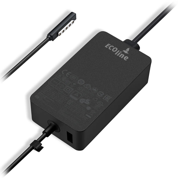 EcoLine - Oplader / AC Adapter - Geschikt voor de Microsoft Surface RT, RT/2, Pro i Pro 2 - 12V 3.6A 48W thumbnail 3