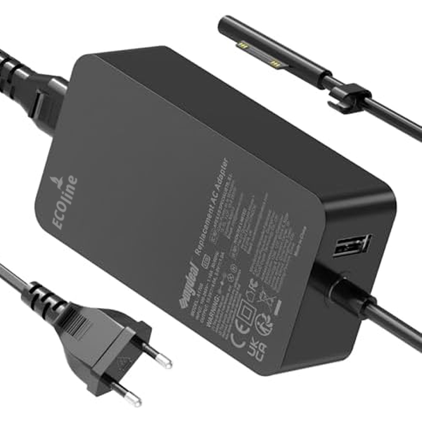 EcoLine - Oplader / AC Adapter - Geschikt voor de Microsoft Surface Pro 3 i Pro 4 - 12V 2.58A 36W