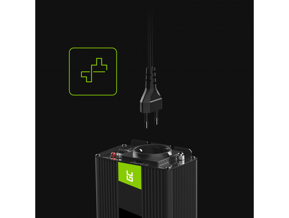 Spanningsomvormer Omvormer Green Cell® 24V naar 230V 150W / 300W Gemodificeerde sinusgolf