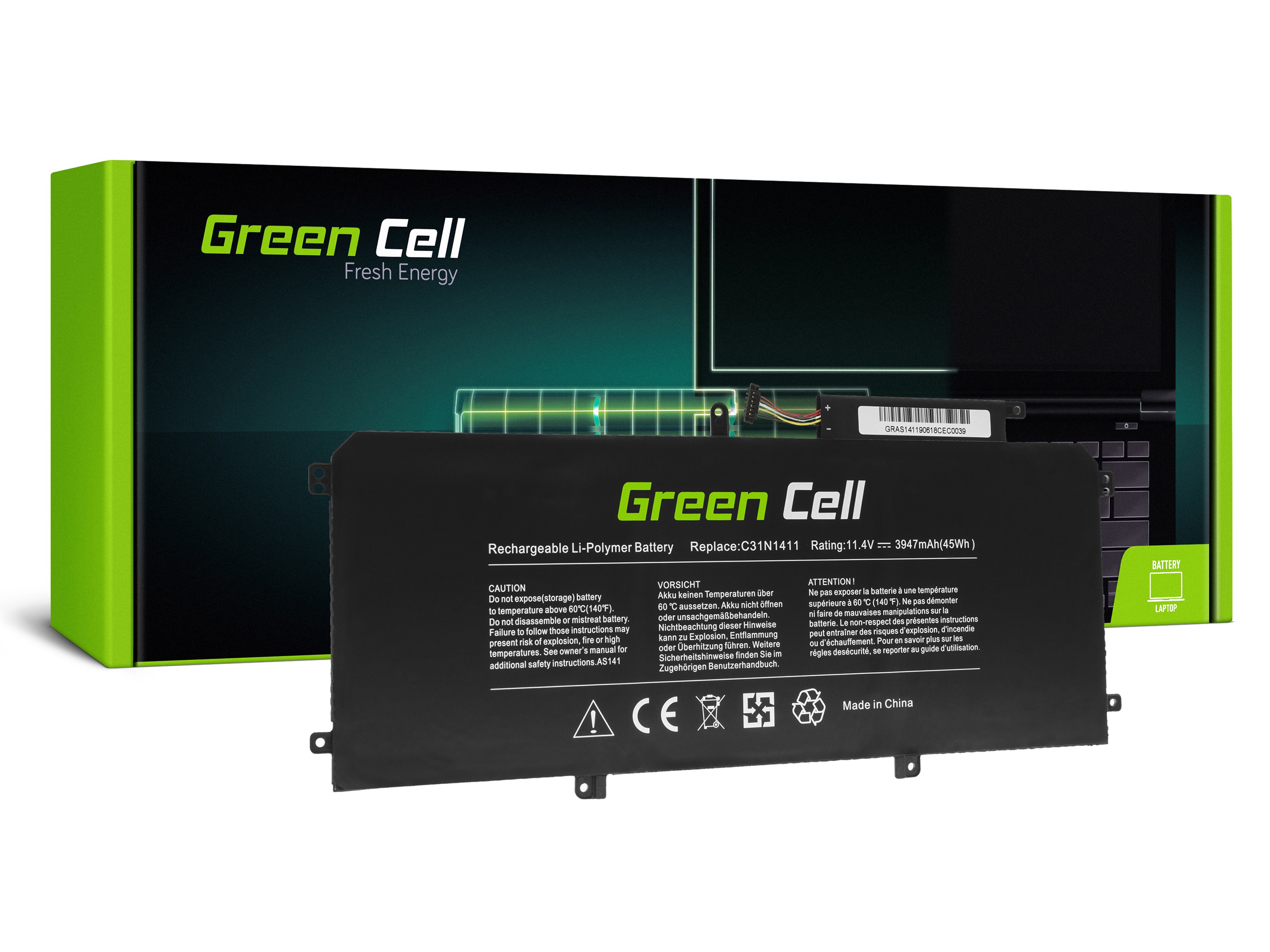 Batterij C31N1411 voor Asus ZenBook UX305C UX305CA UX305F UX305FA thumbnail 4