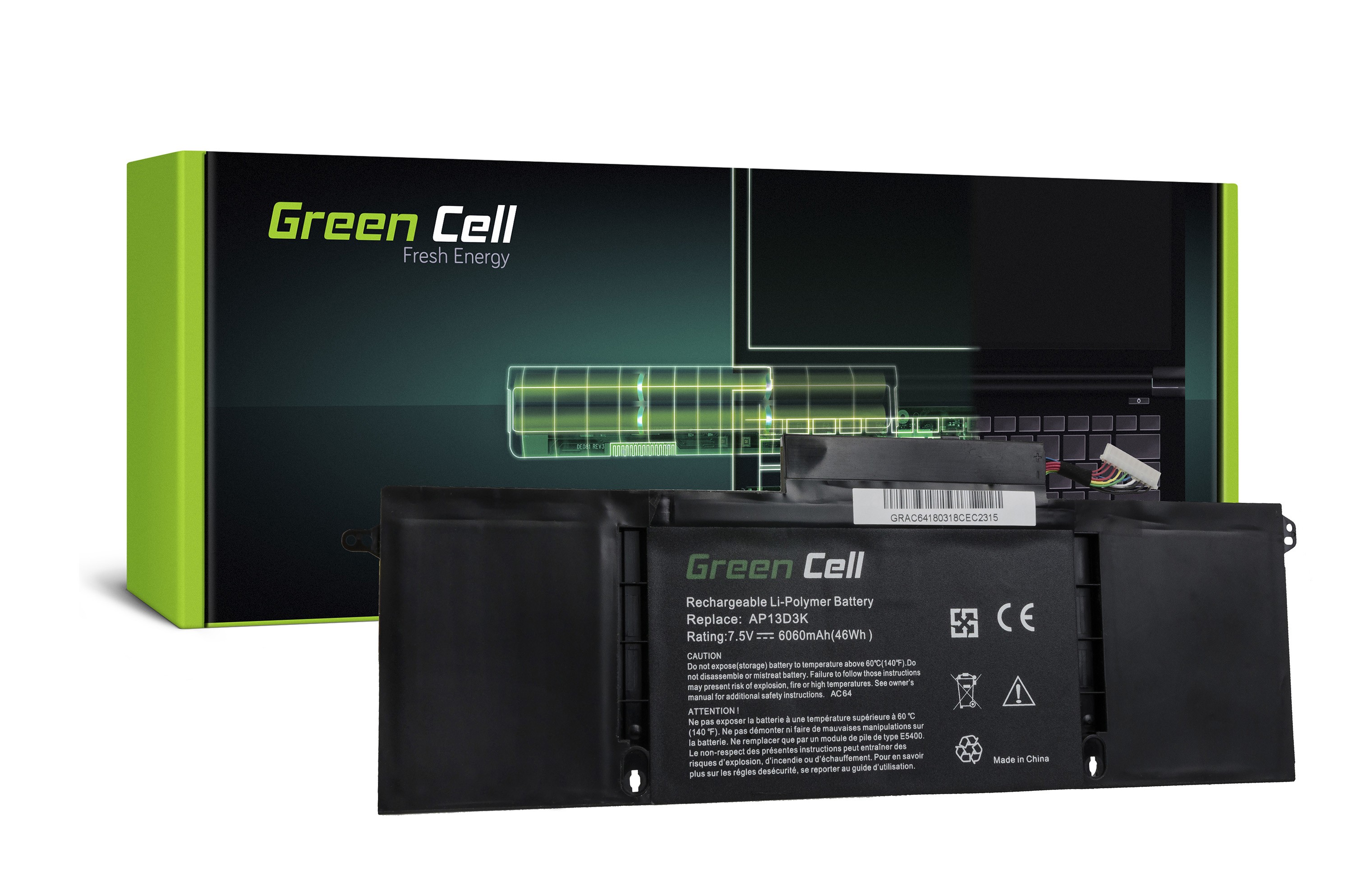 Batterij voor Acer Aspire S3-392 S3-392G / 7,5V 6060mAh thumbnail 4