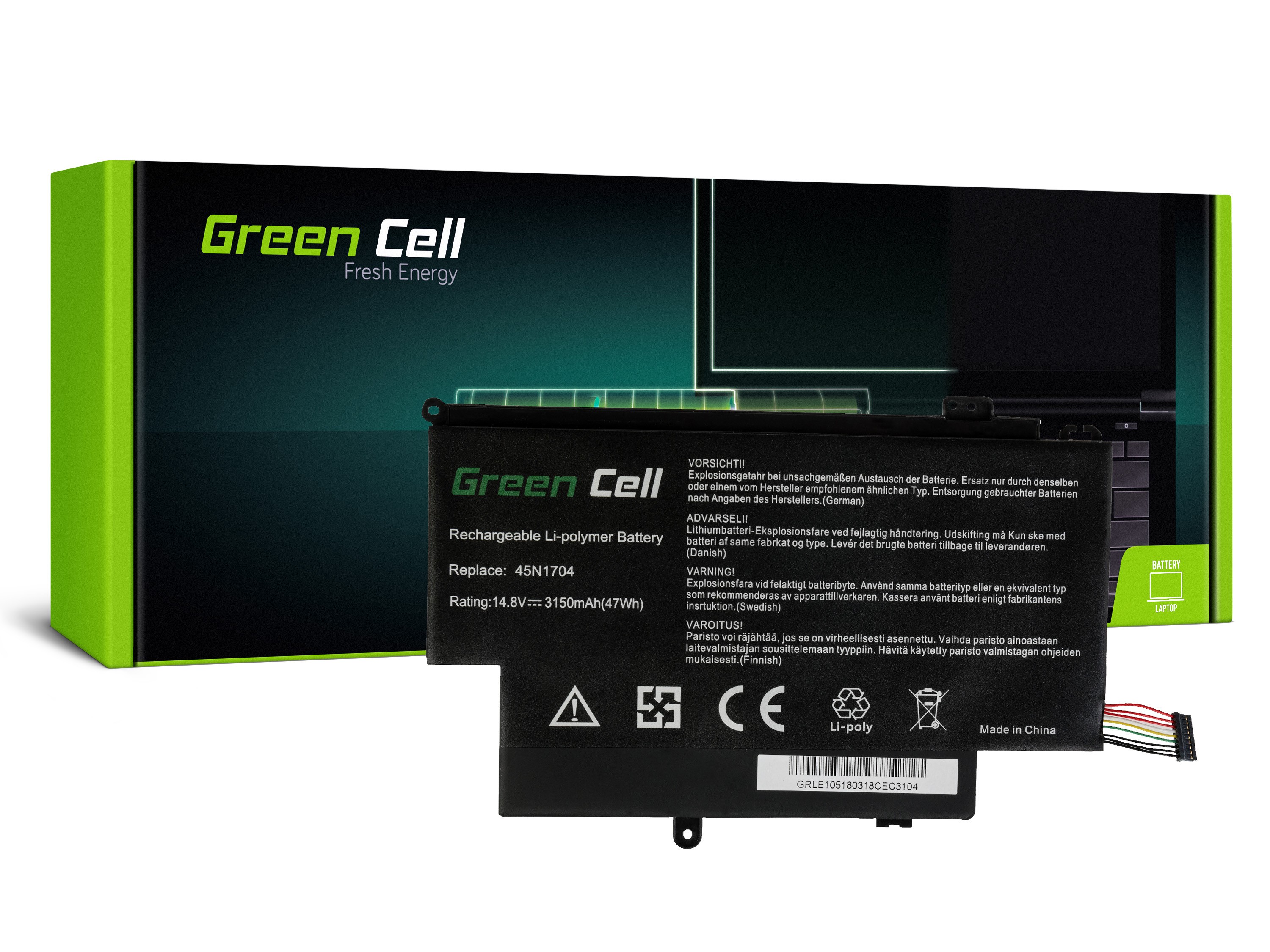 Batterij voor Lenovo ThinkPad Yoga 12 / 14,4V 3150mAh thumbnail 4