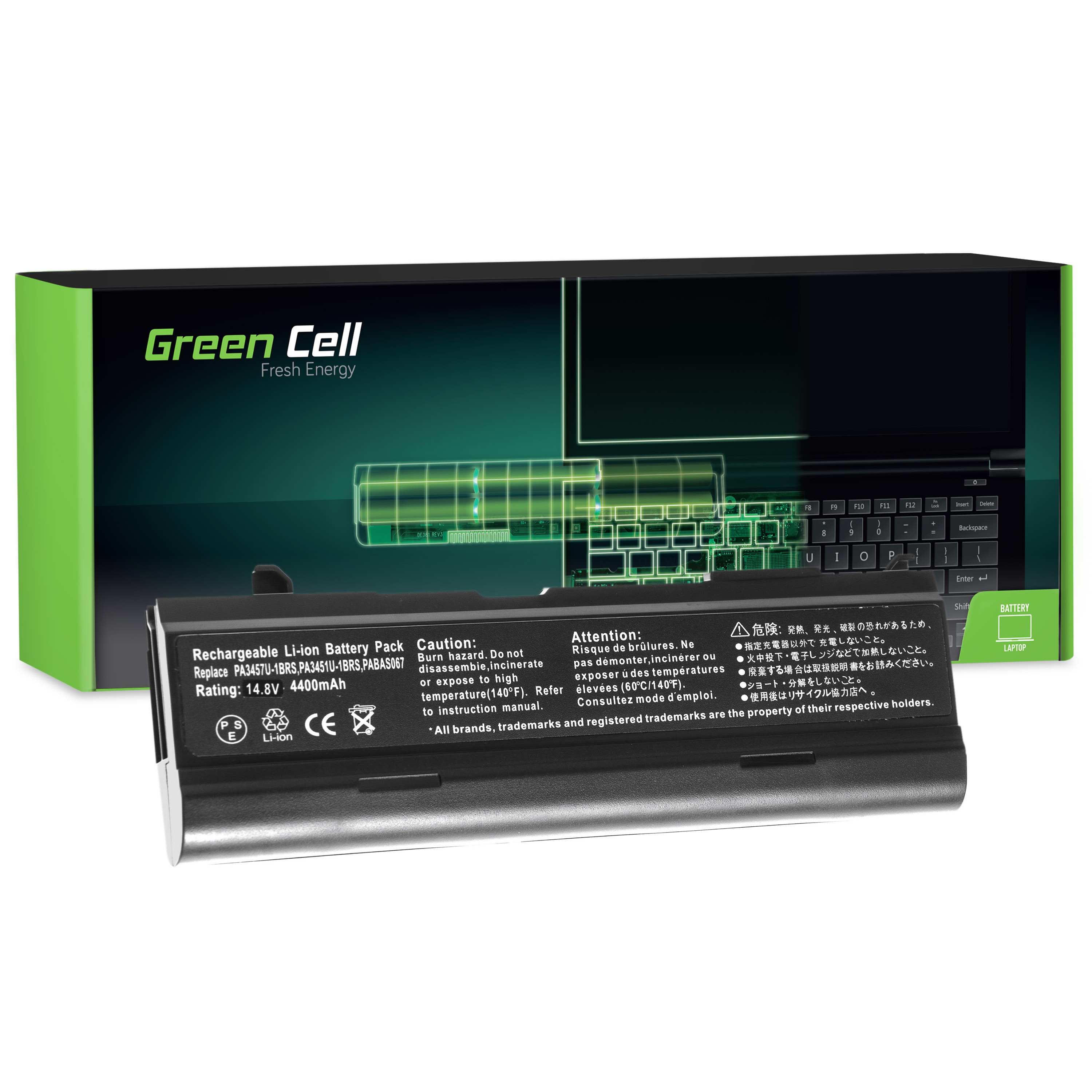 Batterij voor Toshiba Satellite A85 A110 A135 M40 M50 M70 / 14,4V 4400mAh thumbnail 4