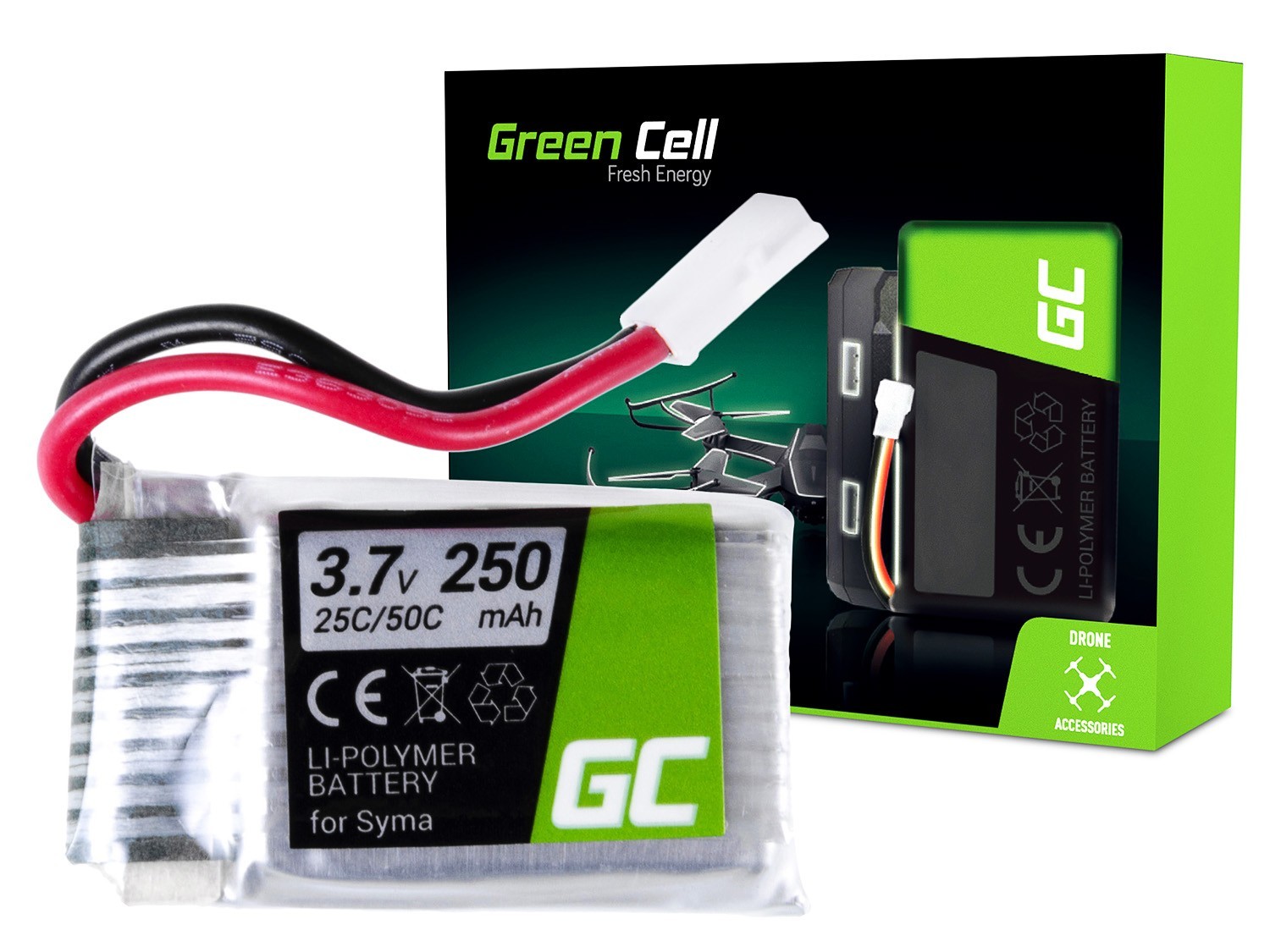 RC Batterij voor Syma X11 X11C X13 Storm 3.7V 250mAh thumbnail 4