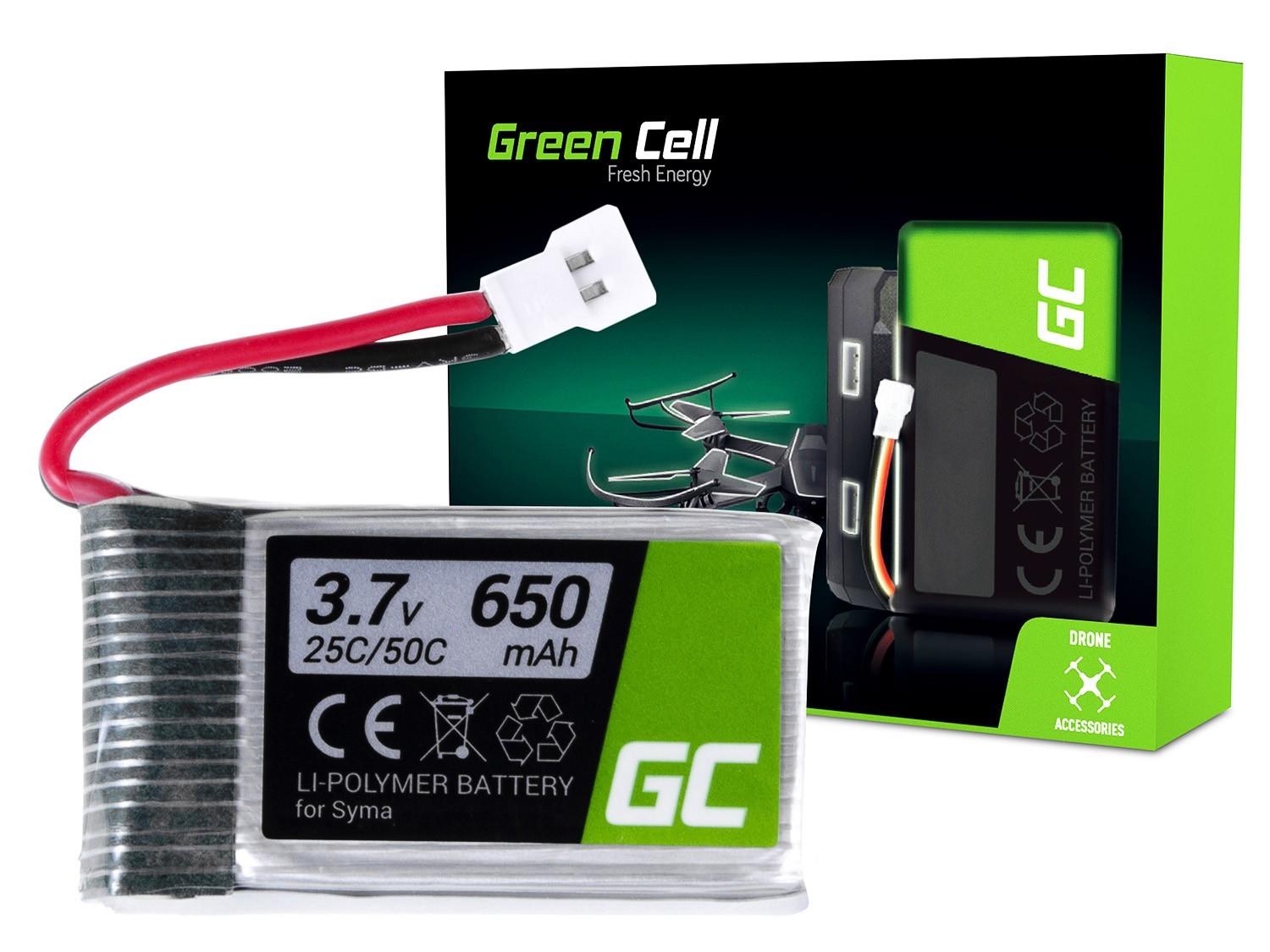 RC Batterij voor Syma X5 X5HW X5HC Explorers 3.7V 650mAh thumbnail 4