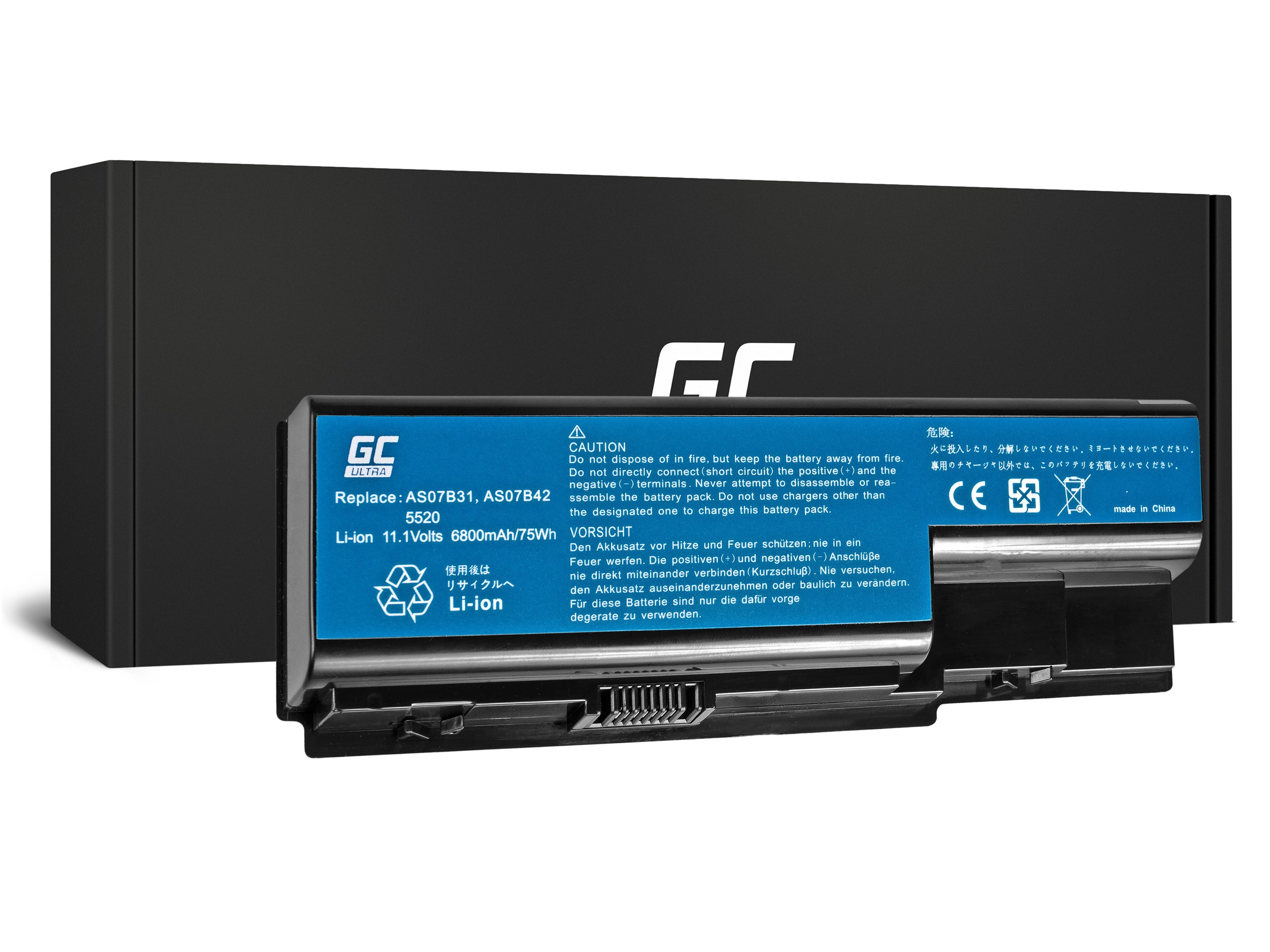 ULTRA Batterij voor Acer Aspire 5520 AS07B31 AS07B32 / 11,1V 6800mAh thumbnail 4
