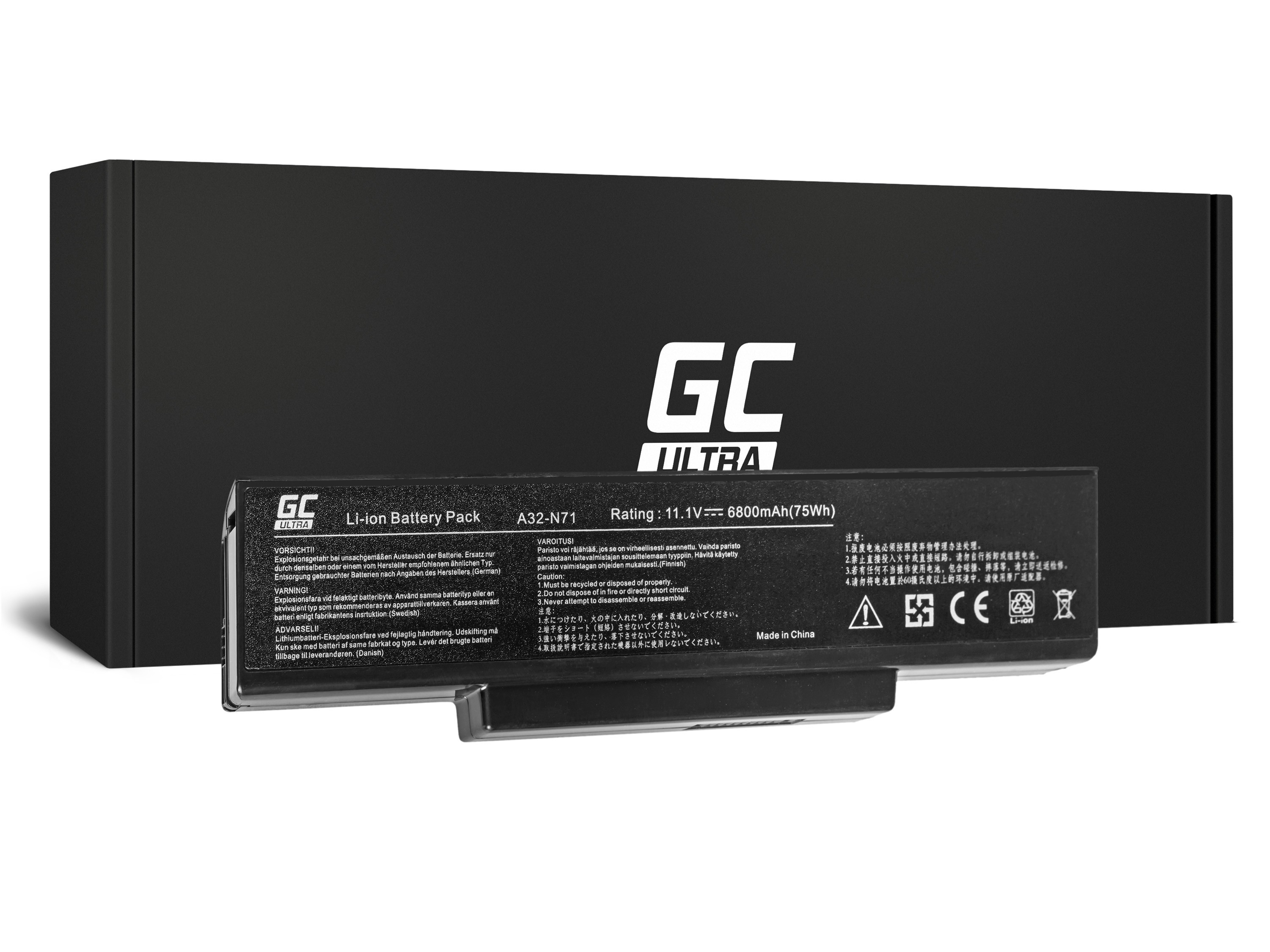 ULTRA Batterij voor Asus A32-K72 K72 K73 N71 N73 / 11,1V 6800mAh thumbnail 3