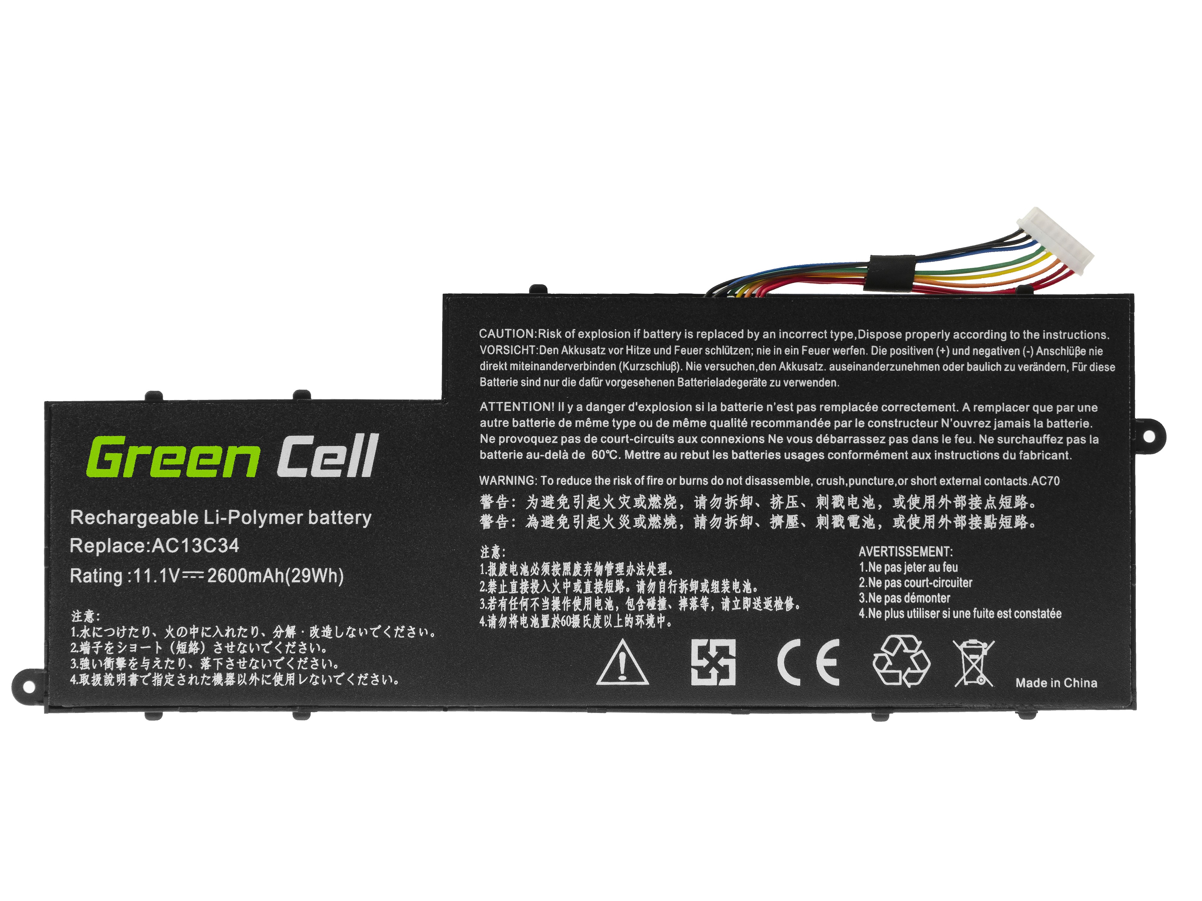 Batterij AC13C34 voor Acer Aspire E3-111 E3-112 E3-112M ES1-111 ES1-111M V5-122P V5-132P thumbnail 3