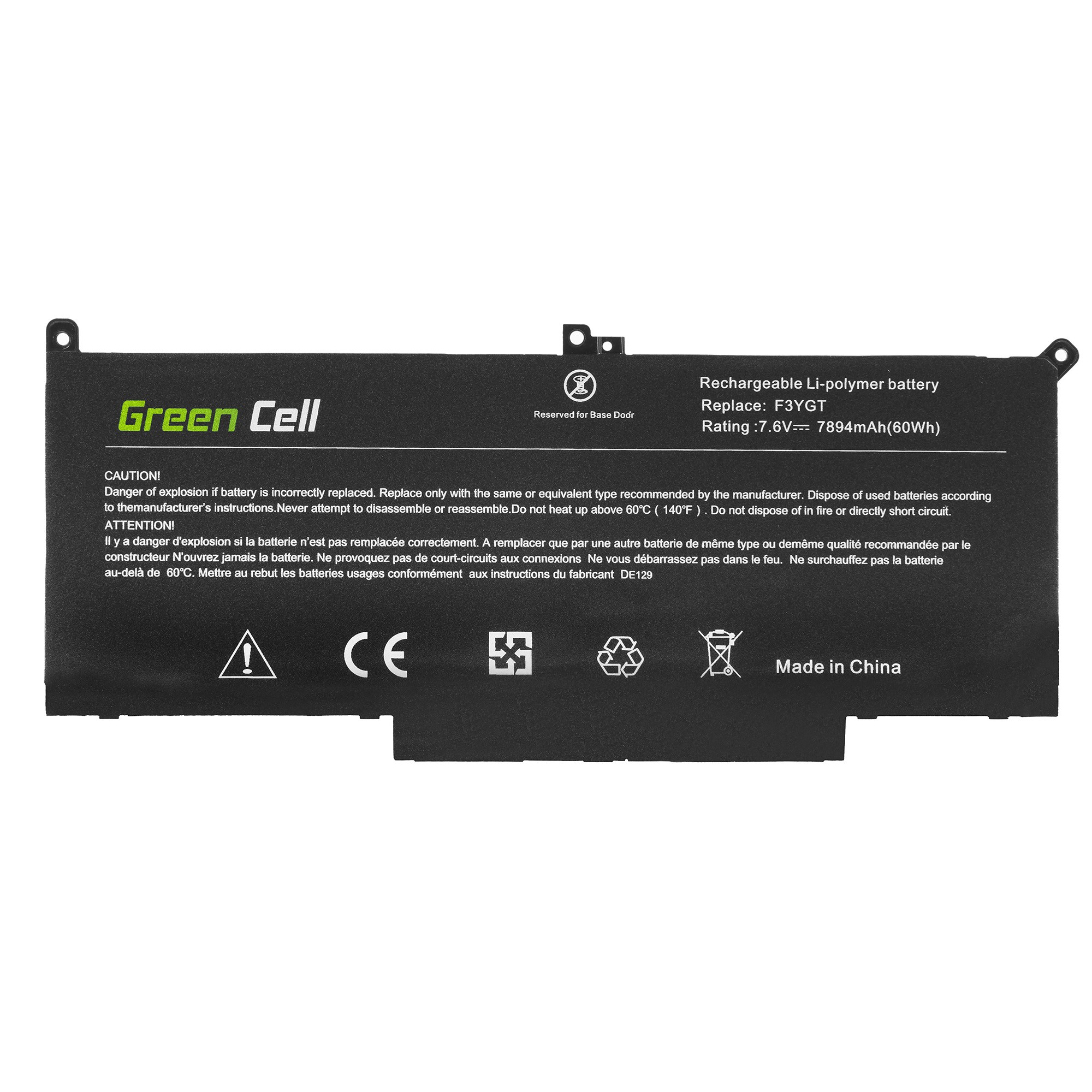 Batterij F3YGT voor Dell Latitude 7280 7290 7380 7390 7480 7490 thumbnail 3