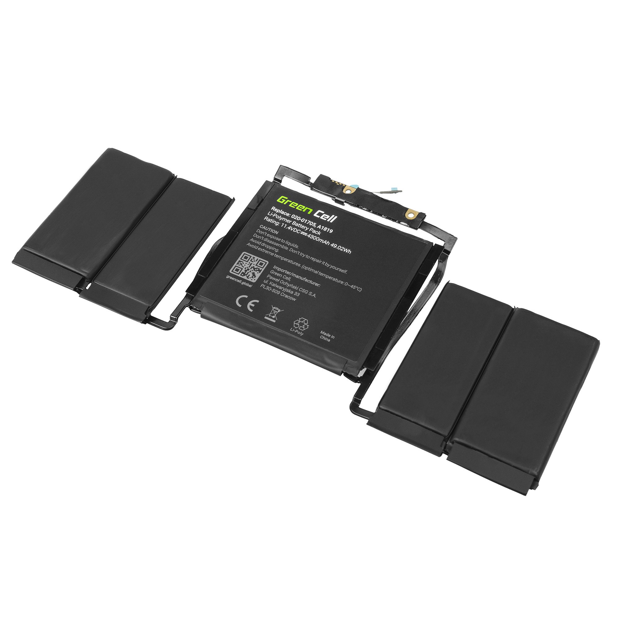 Batterij voor Apple MacBook Pro 13 A1706 Touch Bar (Late 2016, Mid 2017) / 11,4V 4300mAh thumbnail 3