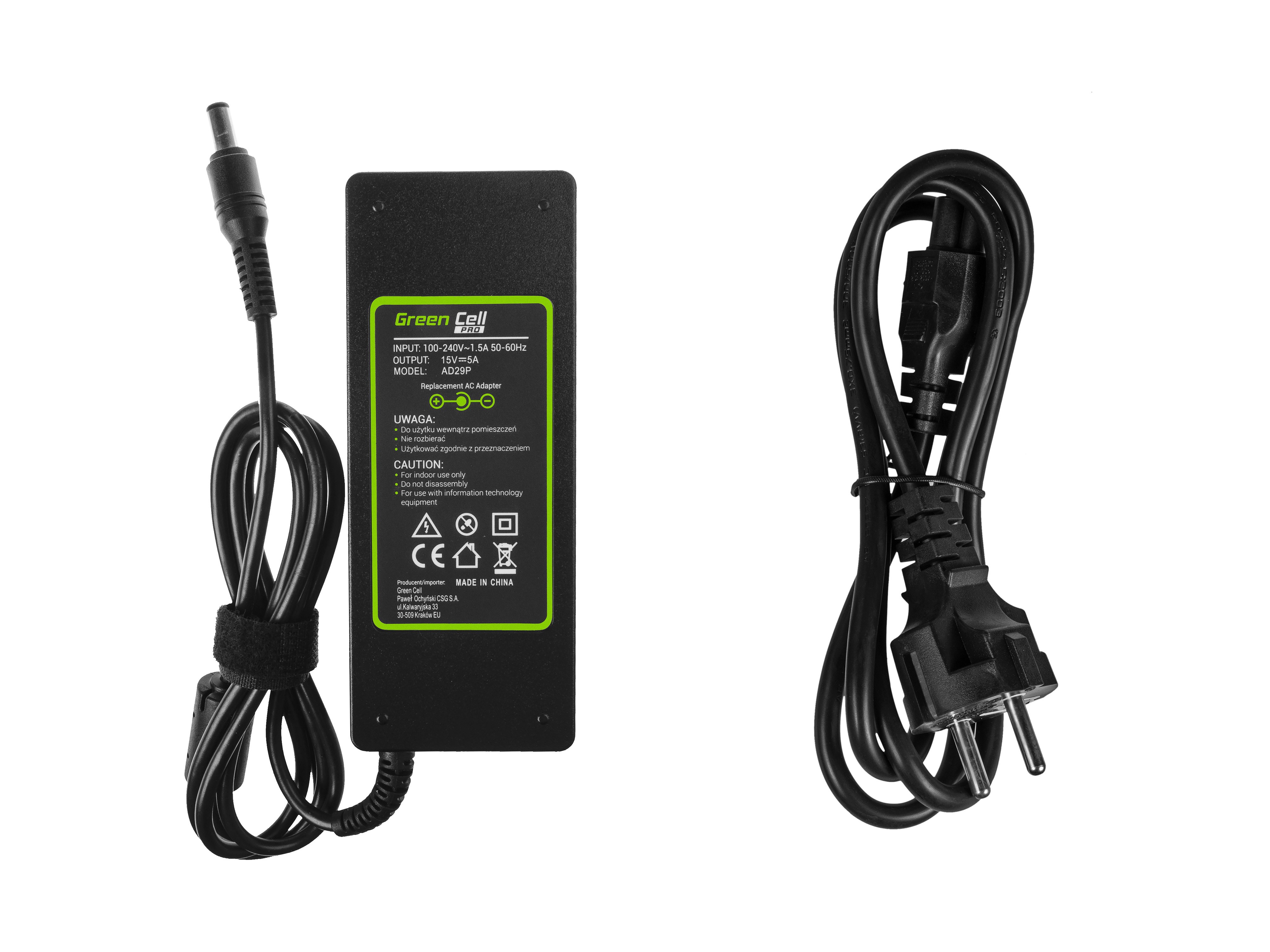 PRO Oplader  AC Adapter voor Toshiba Tecra A10 A11 M11 Satellite A100 P100 Pro S500 15V 5A 75W thumbnail 3