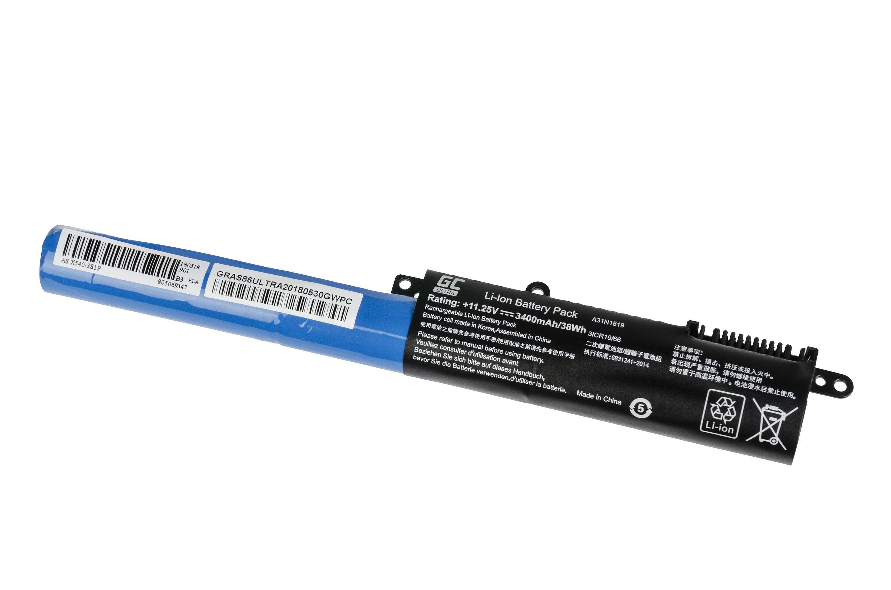 ULTRA Batterij voor Asus A31N1519 F540 F540L F540S R540 / 11,25V 3400mAh thumbnail 3