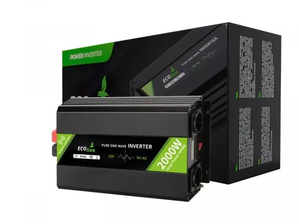 EcoLine - Auto Omvormer 12V Naar 220V/230V - 200W Autolader - stopcontact voor in de